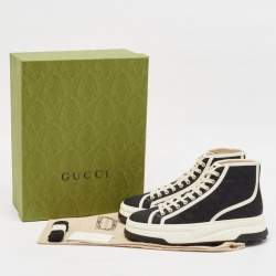 Gucci Black GG Canvas Tennis 1977 Treck Sneakers Size 42