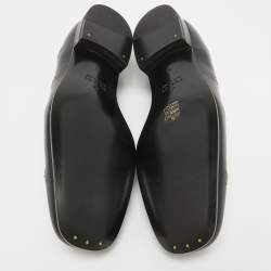 Gucci Black Leather Embroidered Bee and Star Slip On Loafers Size 44