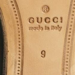 Pre Owned Gucci Black Leather Horsebit Foldable Loafers Size 43