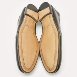 Pre Owned Gucci Black Leather Horsebit Foldable Loafers Size 43