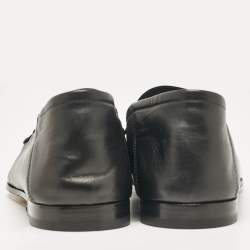 Pre Owned Gucci Black Leather Horsebit Foldable Loafers Size 43