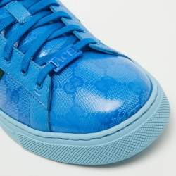 Gucci Blue GG Crystal Canvas Web Detail Ace Low Top Sneakers Size 44