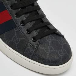 Gucci Black GG Supreme Canvas Web Ace Sneakers Size 41