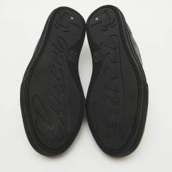Gucci Black GG Canvas and Leather Low Top Sneakers Size 40.5