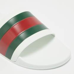 Gucci White Rubber Pursuit 72 Pool Slides Size 45