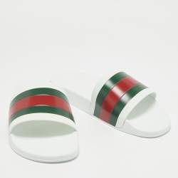 Gucci White Rubber Pursuit 72 Pool Slides Size 45