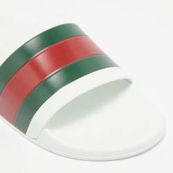 Gucci White Rubber Pursuit 72 Pool Slides Size 44