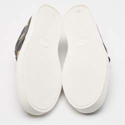 Gucci Black Leather Bees Slip On Sneakers Size 40