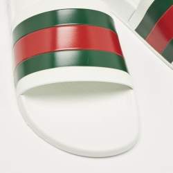 Gucci White Rubber Pursuit 72 Pool Slides Size 42