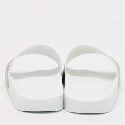 Gucci White Rubber Pursuit 72 Pool Slides Size 41