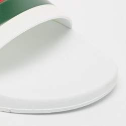 Gucci White Rubber Pursuit 72 Pool Slides Size 41