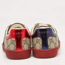 Gucci Beige/Brown GG Supreme Canvas Ace Sneakers Size 42.5