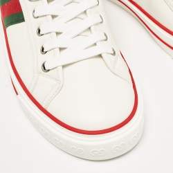 Gucci White Leather Tennis 1977 High Top Sneakers Size 40.5