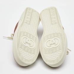 Pre Owned Gucci Brown Jumbo GG Embossed Leather Low Top Sneakers Size 43