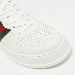 Gucci White Leather Web Chunky  Lace Up Sneakers Size 46
