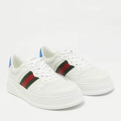 Gucci White Leather Web Chunky  Lace Up Sneakers Size 46