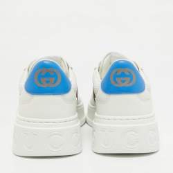 Gucci White Leather Web Chunky  Lace Up Sneakers Size 46