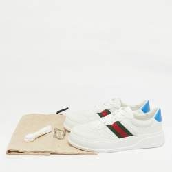 Gucci White Leather Web Chunky  Lace Up Sneakers Size 46