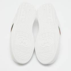 Pre Owned Gucci White Leather Web Chunky B Sneakers Size 42