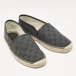 Gucci Black/Blue GG Canvas and Leather Espadrille Flats Size 42