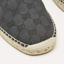 Gucci Black/Blue GG Canvas and Leather Espadrille Flats Size 42