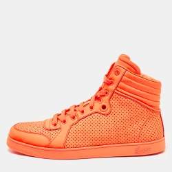 Gucci Orange Leather Coda High Top Sneakers Size 42.5