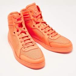 Gucci Orange Leather Coda High Top Sneakers Size 42.5