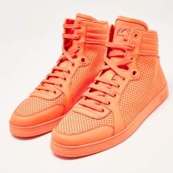 Gucci Orange Leather Coda High Top Sneakers Size 42.5