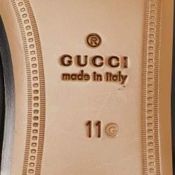 Pre Owned Gucci Black Leather Princetown Flat Mules Size 45