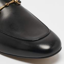 Pre Owned Gucci Black Leather Princetown Flat Mules Size 45