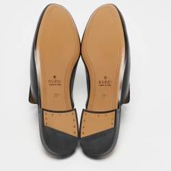 Pre Owned Gucci Black Leather Princetown Flat Mules Size 45