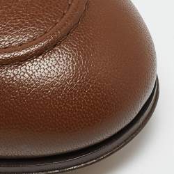 Gucci Brown Leather Brixton Loafers Size 40