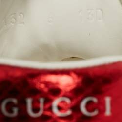 Gucci White Leather and Water Snake Ace Low Top Sneakers Size 40