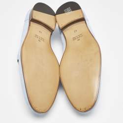 Pre Owned Gucci Blue Suede Jordaan Loafers Size 46