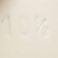 مملوكة مسبقًا Gucci White/Grey Leather Perforated Interlocking G Ace Low Top Sneakers Size 44.5