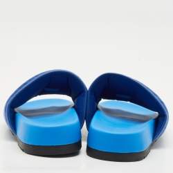 Pre Owned Gucci Blue Jumbo GG Nylon Slide Sandals Size 43