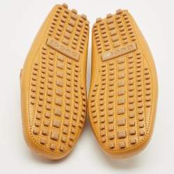Gucci Mustard Leather Horsebit Driver Loafers Size 41.5