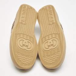 Gucci Brown/Beige GG Canvas and Leather Screener Low Top Sneakers Size 45.5