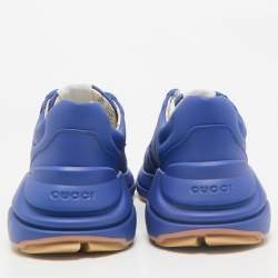Gucci Blue/White Leather NY Yankees Rhyton Sneakers Size 41