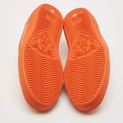 Gucci Orange Perforated Interlocking G Leather Ace Sneakers Size 40.5