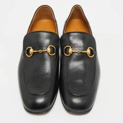 Gucci Black Leather Horsebit Foldable Loafers Size 43