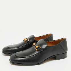 Gucci Black Leather Horsebit Foldable Loafers Size 43