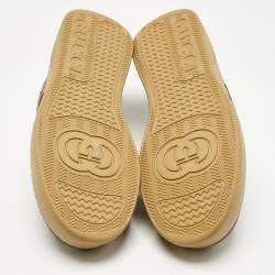 Pre Owned Gucci Beige/Brown GG Canvas and Leather Chunky B Sneakers Size 44.5