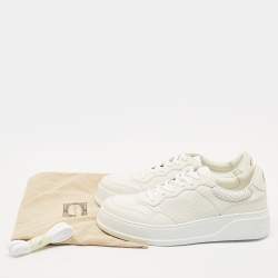 Pre Owned Gucci Off White Jumbo GG Leather Chunky B Sneakers Size 44
