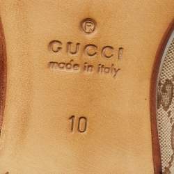Pre Owned Gucci Beige GG Canvas Jordaan Horsebit Loafers Size 44