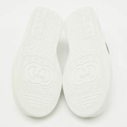 Pre Owned Gucci White Leather Chunky GG Web Low Top Sneakers Size 39.5