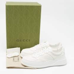 مملوكة مسبقًا حذاء رياضي غوتشي صاخب ب قماش جي جي بني وبيج وجلد مقاس 41