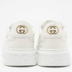 مملوكة مسبقًا حذاء رياضي غوتشي صاخب ب قماش جي جي بني وبيج وجلد مقاس 41