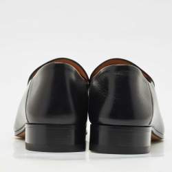 Pre Owned Gucci Black Leather Horsebit Foldable Loafers Size 42.5