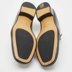 Pre Owned Gucci Black Leather Horsebit Foldable Loafers Size 42.5